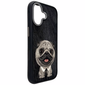 NIMMY suojakuori BIG EYED PET 2.0 Koira iPhone 17:lle musta