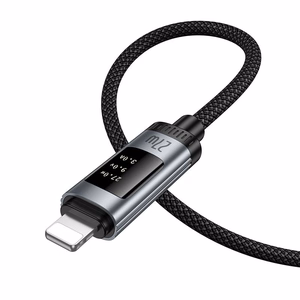 Hoco U148 datakaapeli digitaalisella näytöllä USB C - Lightning PD 27W 1,2 m musta