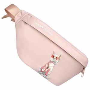 NIMMY crossbody GLASSES COOL CAT vaaleanpunainen