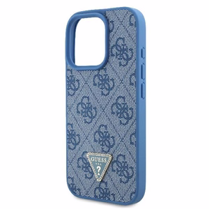 Guess nahkainen Metal Logo Strass Crossbody Suojakuori iPhone 16 Pro Max:lle - sininen
