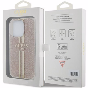 Guess suojakuori iPhone 14 Pro Max GUHCP14XH4PSEGP 4G Gold Stripe vaaleanpunainen