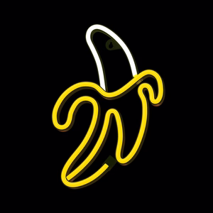 Neon LED-valo BANANA valkoinen keltainen Bat + USB FLNE10 Forever Light