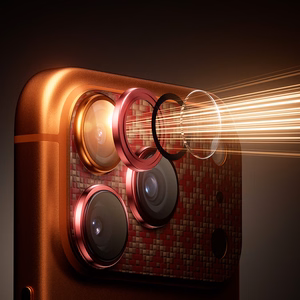 Benks Tempered glass Armor Warrior Lens (OR69) for Iphone 17 Pro ArmorGrid orange (camera island)
