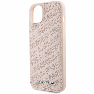 KARL LAGERFELD Suojakuori IPHONE 15 Pluslle KLHCP15MPQKPMP (Quilted Pattern) vaaleanpunainen