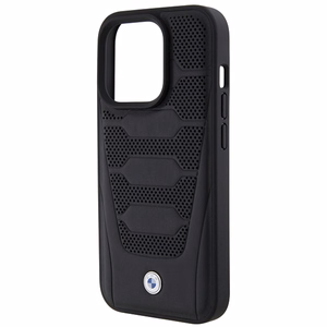 BMW Nahkainen Seats Pattern Suojakuori iPhone 15 Pro Max:lle - musta