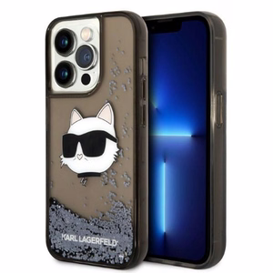 Karl Lagerfeld KLHCP14LLNCHCK iPhone 14 Pro 6.1" musta/musta kovakuori Glitter Choupette Head