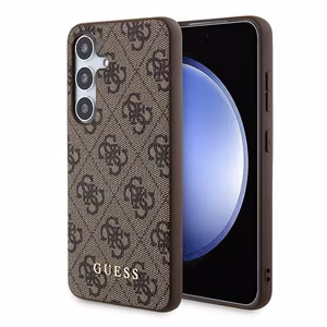 Guess 4G Metal Gold Logo suojakuori Samsung Galaxy S24:lle - ruskea