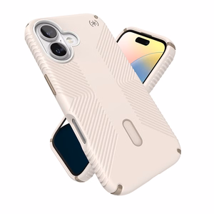 Speck Presidio2 Grip -suojakuori MagSafe- ja ClickLock-tuella iPhone 16:lle, Bleached Bone/Heirloom Gold