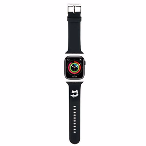 Karl Lagerfeld 3D Rubber Choupette Head hihna musta Apple Watch 42/44/45/49mm:lle