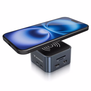 Wozinsky WHBC09Y8S USB-C Keskitin 12-in-1 Monikäyttöinen Langaton Lataus Alumiini 15cm Kaapeli - harmaa