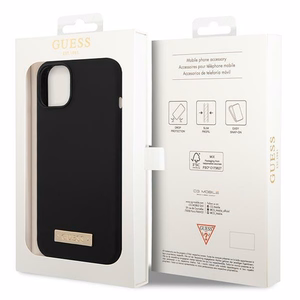 Guess GUHMP14MSBPLK iPhone 14 Plus 6.7" musta/musta kova kotelo Silikoni logo levy MagSafe