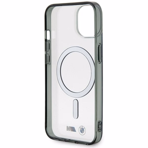BMW Silver Ring MagSafe Suojakuori iPhone 14 Plus:lle - läpinäkyvä