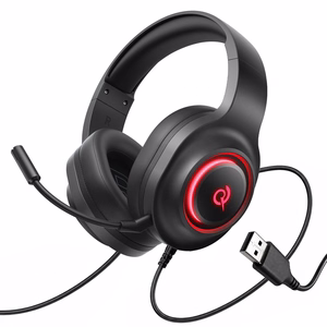 QCY V200 Pro Langalliset Gaming-Kuulokkeet 7.1 Äänellä ja Irrotettavalla Mikrofonilla - Musta
