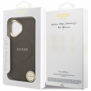 GUESS Peony Hot Stamp MagSafe -suojakuori iPhone 17 - ruskea