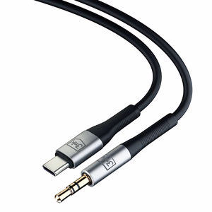 Audiokaapeli 3mk USB-C - 3,5mm 1,0m musta