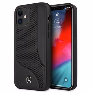 Mercedes Nahka rei'itetty alue Kotelo iPhone 12 mini - musta