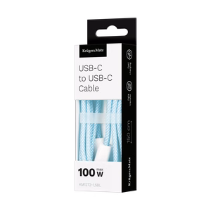 Krüger&Matz Basic USB-C–USB-C-kaapeli, 100 W, 1,5 m, sininen
