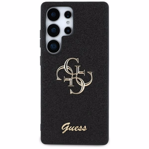 GUESS Fixed Glitter Big 4G Metal Logo Suojakuori Samsung Galaxy S25 Ultra Musta