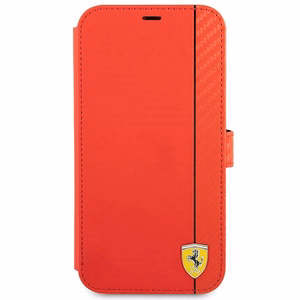 Ferrari FESAXFLBKP13SRE iPhone 13 mini 5.4" punainen/punainen kirja On Track Carbon Stripe