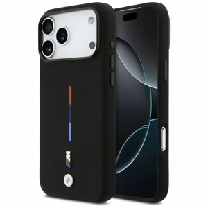 BMW M Silicon Tricolor Line MagSafe Suojakuori iPhone 17 Pro Max - musta