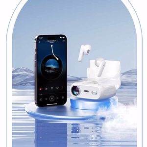 WEKOME S28 Pop Digital Series TWS-nappikuulokkeet Bluetooth 5.3 -yhteydellä, latauskotelossa projektori ja mukana 5 projektorikalvoa, valkoiset