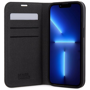 Karl Lagerfeld KLBKP14SSAKLHPG iPhone 14 6,1 kirjakuori hopeinen/hopeinen Saffiano Mono BT