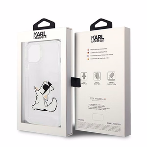 Karl Lagerfeld KLHCP14MCFNRC iPhone 14 Plus 6.7 "kovakotelo selkeä / läpinäkyvä Choupette Fun
