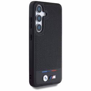 BMW Nahkainen Tricolor Stripe MagSafe Suojakuori Samsung Galaxy S25:lle - musta