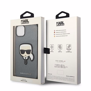 Karl Lagerfeld Saffiano Karl's Head Patch kotelo iPhone 14 Plus - hopea - hopea