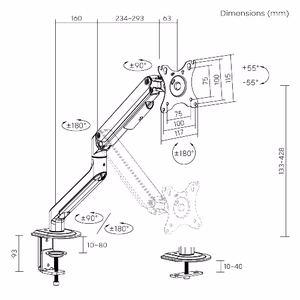 Single Monitor 17"-32" Spring-Assisted Arm Mount