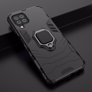 Ring Armor Case Kickstand Kova Rugged Cover Samsung Galaxy A22 4G sininen sininen