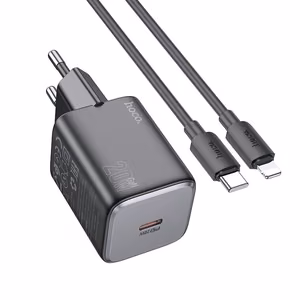 Puhelinlaturi Hoco USB C QC PD 20W + kaapeli USB C - Lightning N40 musta
