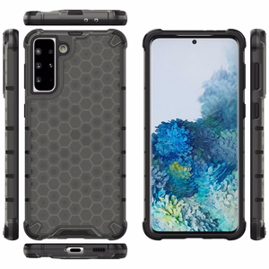 Honeycomb tapauksessa panssaroitu kansi geelirunko Samsung Galaxy S22 + (S22 Plus) musta