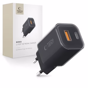 Tech-Protect NCM33W 2-porttinen PD33W/QC3.0 seinälaturi - Musta