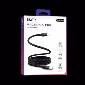 STATIK MagStack Pro, magneettinen kaapeli, USB-C – USB-C, 1 m, musta