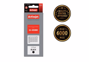 Activejet AC-G490BK – musta mustepullo, korvaa tuotteen Canon GI-490BK, 135 ml, Supreme, 6000 sivua