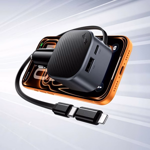Hoco Z68 -autolaturi, USB-A + USB-C, PD QC3.0, 45 W, ulosvedettävä USB-C-kaapeli, musta