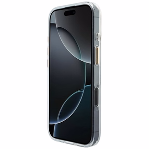 Guess IML Gradient Script Metal MagSafe Suojakuori iPhone 17:lle - Valkoinen