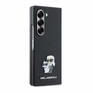 Karl Lagerfeld Saffiano Metal Pin Case for Samsung Galaxy Z Fold 6 - Black