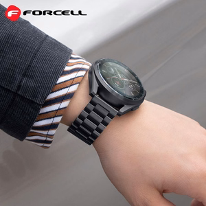 Hihna Samsung Galaxy Watch:lle Forcell F-Design FS06 teräslukko 20 mm musta