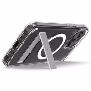 Spigen Ultra Hybrid S MagSafe Suojakuori jalustalla iPhone 15 Pro:lle - Läpinäkyvä