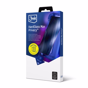 9H panssarilasi 3mk HardGlass Max Privacy -tietosuojasuodattimella iPhone 13/13 Pro/14/16E/17E:lle