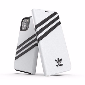 Adidas OR Booklet Case PU iPhone 12 / 12 Pro 6.1":lle - valkoinen ja musta