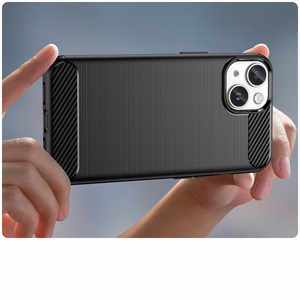 Carbon Kotelo iPhone 14 Plus joustava geeli takakuori musta