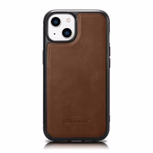 iCarer Nahka Öljyvaha Aitoa nahkaa Kotelo iPhone 14 Plus (MagSafe yhteensopiva) Ruskea (WMI14220719-BN)