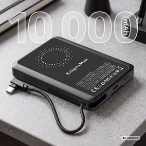 Kruger&Matz-varavirtalähde, 10000 mAh, Li-Polymer, QC ja PD, CCC-sertifioitu Aasian markkinoille