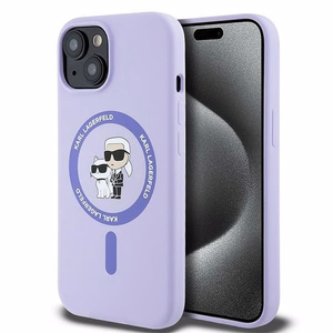 KARL LAGERFELD Silikoninen KC Body Ring MagSafe Suojakuori KLHMP15SSCMKCRHU iPhone 15:lle - Violetti