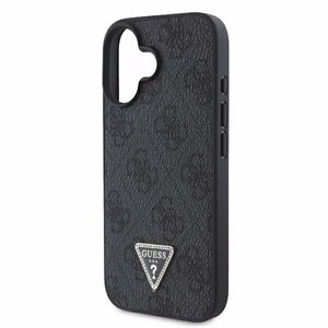 Guess Suojakuori iPhone 16 6,1 GUHCP16SP4TDSCPK nahkainen Metal Logo Strass Crossbody musta