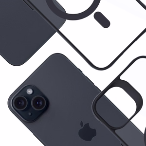 3mk Satin Armor MagCase MagSafe-tuella iPhone 15:lle - Läpinäkyvä mustalla kehyksellä