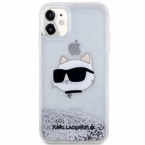 Karl Lagerfeld KLHCN61LNCHCS iPhone 11 / XR hopeinen/hopeinen kovakuori Glitter Choupette Head